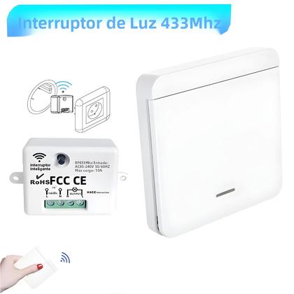 Imagem de Interruptor De Luz Sem Fio 433Mhz Controle Remoto RF Interruptor Inteligente Para Lâmpada LED 10A