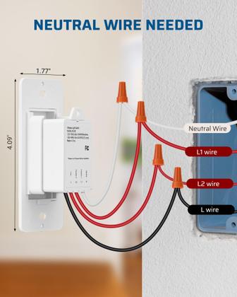 Imagem de Interruptor de luz sem fio DEWENWILS 3 vias 38m de alcance 125V