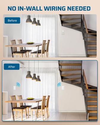 Imagem de Interruptor de luz sem fio DEWENWILS 3 vias 38m de alcance 125V