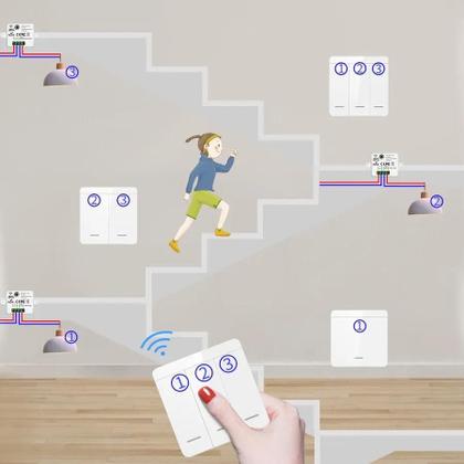 Imagem de Interruptor De Luz Sem Fio Inteligente 433MHz Controle Remoto 1/2/3 Gang 10A 110V 220V Para Lâmpada