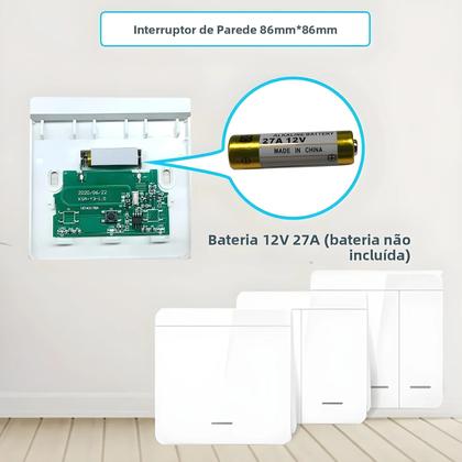 Imagem de Interruptor De Luz Sem Fio Inteligente 433MHz Controle Remoto 1/2/3 Gang 10A 110V 220V Para Lâmpada