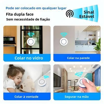 Imagem de Interruptor De Luz Sem Fio RF433Mhz Com Controle Remoto, Painel De Botão Redondo Mini, 220V 110V,