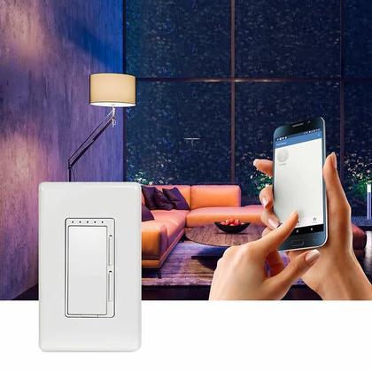 Imagem de Interruptor de luz Smart Dimmer com Wi-Fi elétrico, pacote com 3, branco