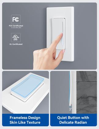 Imagem de Interruptor de luz Smart Dimmer ELEGRP DTR30, Wi-Fi de 2,4 GHz, pacote com 4