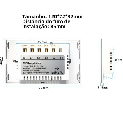 Imagem de Interruptor de Luz Wi-Fi Inteligente - Controle por App, Alexa e Google (Fio Neutro)