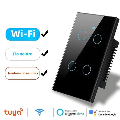 Imagem de Interruptor de Luz Wi-Fi Inteligente Tuya - Compatível com Alexa e Google Assistente