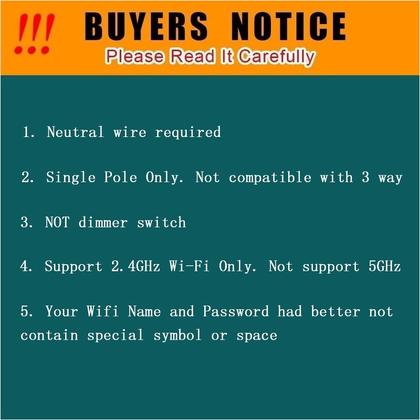 Imagem de Interruptor de luz WiFi Smart Switch Lesim de 2,4 GHz, pacote com 2 unidades, preto