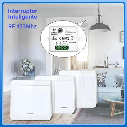 Imagem de Interruptor De Painel De Parede Inteligente Sem Fio 433MHz 1/2/3 Gang 10A 110V 220V Controle Remoto