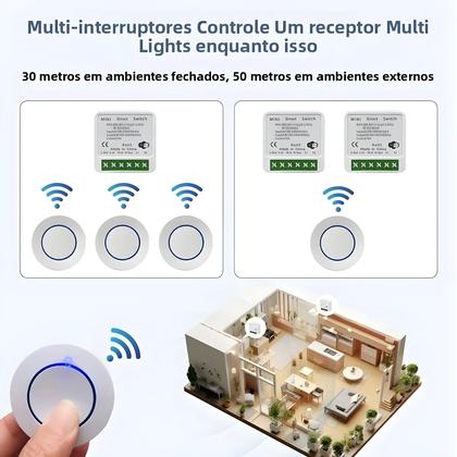 Imagem de Interruptor De Painel De Parede Inteligente Wifi Módulo RF 433MHz Controle Por Voz Alexa Google Home