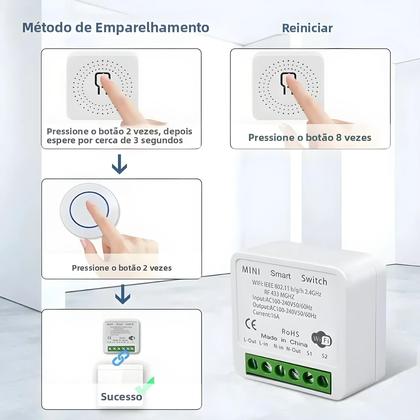 Imagem de Interruptor De Painel De Parede Inteligente Wifi Módulo RF 433MHz Controle Por Voz Alexa Google Home