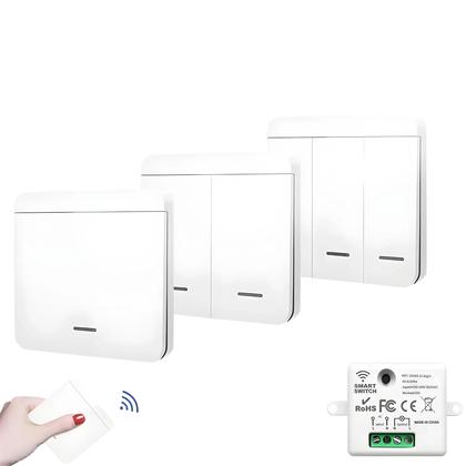 Imagem de Interruptor De Painel Sem Fio RF433Mhz 1/2/3 Gang 86 Transmissor Receptor Para Luz LED AC 85-265V