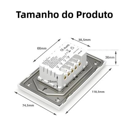 Imagem de Interruptor De Parede Inteligente Wi-Fi 1/2/3 Teclas Sem Fio Para Casa, Botão Com Controle Por Voz
