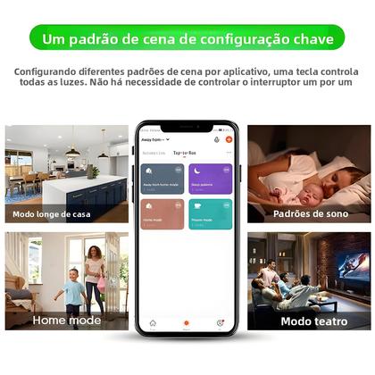 Imagem de Interruptor De Parede Inteligente Wi-Fi 1/2/3 Teclas Sem Fio Para Casa, Botão Com Controle Por Voz