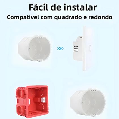 Imagem de Interruptor De Parede Inteligente WiFi Touch EU 220V Com Fio Neutro Tuya Alexa Google Home 1/2/3/4