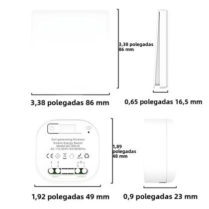 Imagem de Interruptor De Parede Sem Fio À Prova d'Água Autoalimentado Tipo 86 RF433Mhz Sem Necessidade De