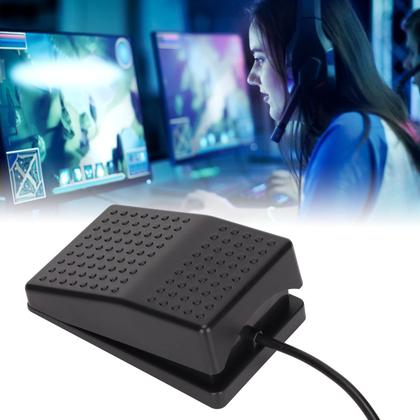 Imagem de Interruptor de pedal USB para jogos, programa de controle de uma tecla, mouse de computador, teclado com luz indicadora, interruptor mecânico de pedal, para zoom, configurações da chave de transcrição, testes de fábrica, controle de instrumentos