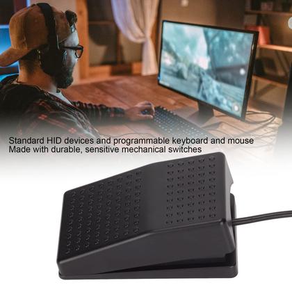 Imagem de Interruptor de pedal USB para jogos, programa de controle de uma tecla, mouse de computador, teclado com luz indicadora, interruptor mecânico de pedal, para zoom, configurações da chave de transcrição, testes de fábrica, controle de instrumentos