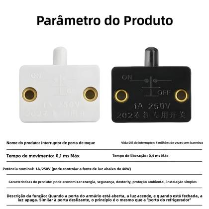 Imagem de Interruptor De Reinício Automático 250V Com Controle Por Toque Para Armários De Armazenamento,