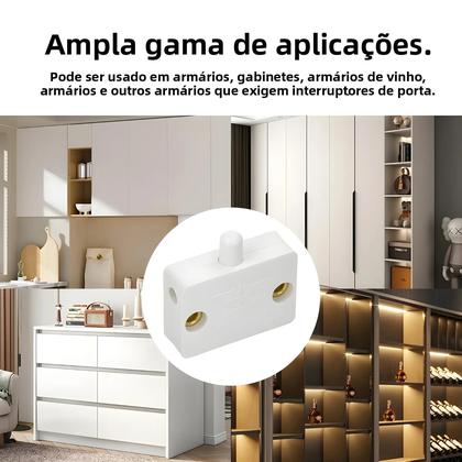Imagem de Interruptor De Reinício Automático 250V Com Controle Por Toque Para Armários De Armazenamento,