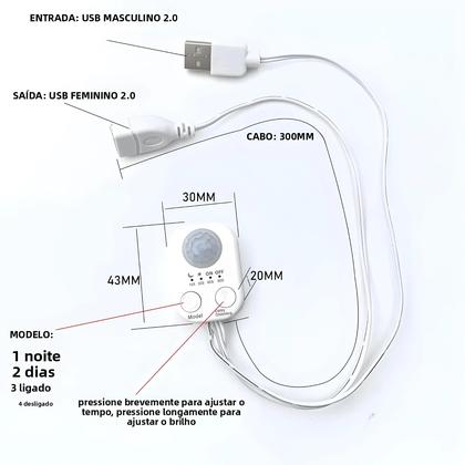 Imagem de Interruptor De Sensor De Movimento Infravermelho PIR USB DC 5V-24V Para Fita De Luz LED Detecção