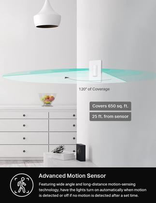 Imagem de Interruptor de sensor de movimento Kasa Smart WiFi de pólo único branco