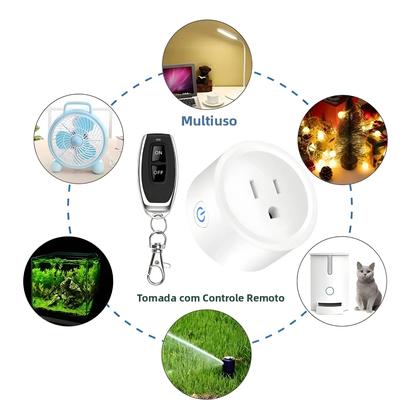 Imagem de Interruptor De Tomada Elétrica Sem Fio RF 433Mhz Com Controle Remoto Plugue US 15A Para Ventilador