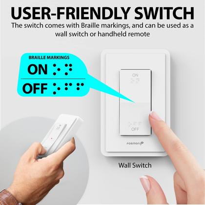 Imagem de Interruptor de tomada remota sem fio Fosmon 15A 125V 1875W, pacote com 2