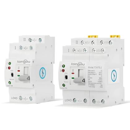 Imagem de Interruptor De Transferência Automática Dual Power 2P 4P TONGOU Para Trilho DIN, Seletor Elétrico