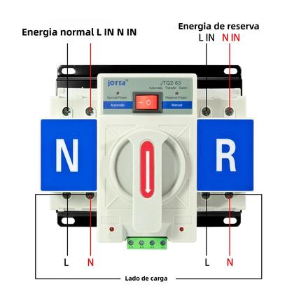 Imagem de Interruptor De Transferência Automático 63A 2P 220V 110V 50/60Hz, Disjuntor De Mudança Manual De