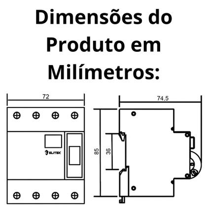 Imagem de Interruptor Diferencial 4 Polos Idr Dr 63a 30ma Tetra EIDR 4P
