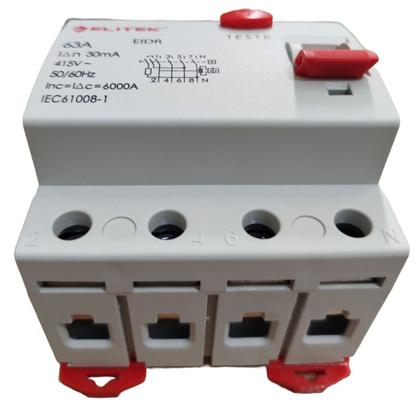 Imagem de Interruptor Diferencial 4 Polos Idr Dr 63a 30ma Tetra EIDR 4P