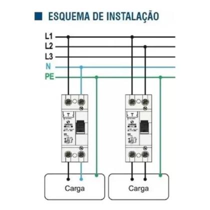 Imagem de Interruptor Diferencial DR 63a 2 Polos 30ma Bipolar 6ka