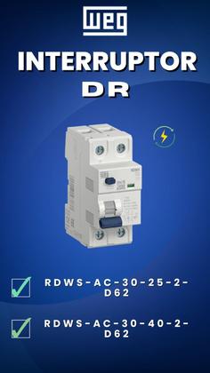 Imagem de Interruptor Diferencial Dr Rdws 40a 30ma 2p Bipolar Weg