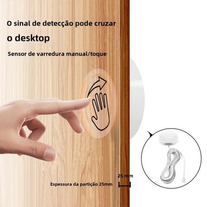 Imagem de Interruptor Dimmer LED Com Sensor De Toque De Madeira De 25mm Para Luzes Reguláveis De 12V-24V 60W