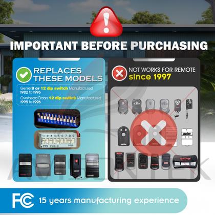 Imagem de Interruptor DIP de controle remoto Avisontek GT90-1 9 e 12 390MHz