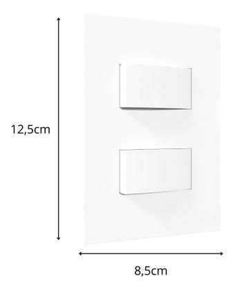 Imagem de Interruptor Duplo 10a 4x2 Recta C/ Placa Simples Branco Blux