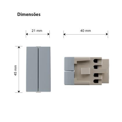Imagem de Interruptor Duplo 2 em 1 Paralelo Cinza Sleek MarGirius