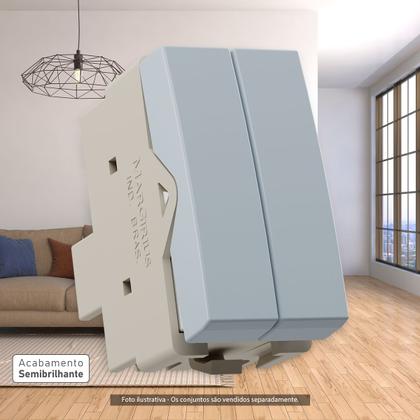 Imagem de Interruptor Duplo 2 em 1 Paralelo Cinza Sleek MarGirius