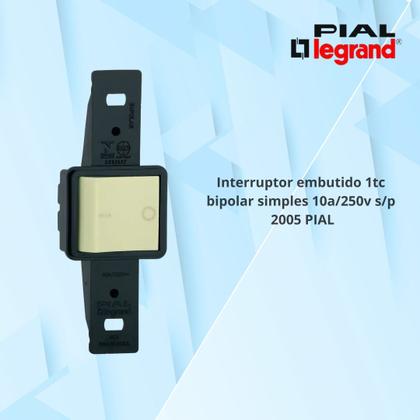 Imagem de Interruptor Duplo Bipolar Simples 10a 250v Pial Embutir