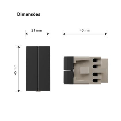 Imagem de Interruptor Duplo Paralelo Grafite Sleek MarGirius