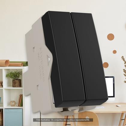 Imagem de Interruptor Duplo Paralelo Preto Fosco Clean MarGirius