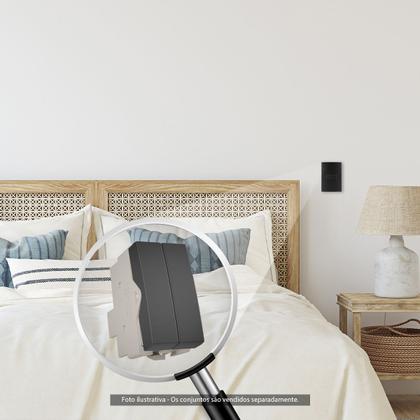 Imagem de Interruptor Duplo Paralelo Preto Fosco Clean MarGirius