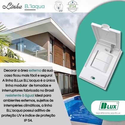 Imagem de Interruptor Duplo Paralelo Prova Dagua Com Tampa - B.lux