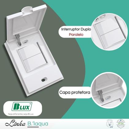 Imagem de Interruptor Duplo Paralelo Prova Dagua Com Tampa - B.lux