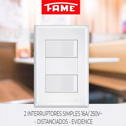 Imagem de Interruptor Duplo Simples 16a - Evidence Branco