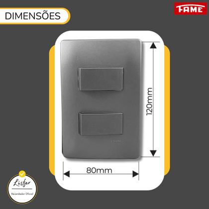 Imagem de Interruptor Duplo Simples Distanciados Com Placa Linha Habitat Onix - Fame.