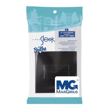 Imagem de Interruptor Duplo Simples P/ Moveis 70x70 Preto Sleek