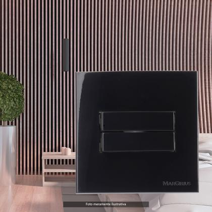 Imagem de Interruptor Duplo Simples P/ Moveis 70x70 Preto Sleek