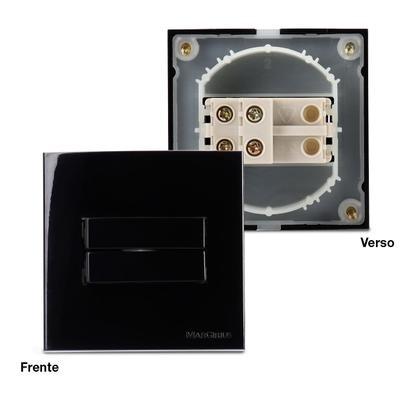 Imagem de Interruptor Duplo Simples P/ Moveis 70x70 Preto Sleek