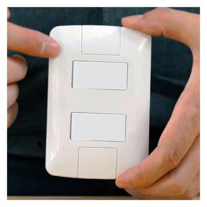 Imagem de Interruptor Duplo Tecla Simples 6A Branco Aria Tramontina